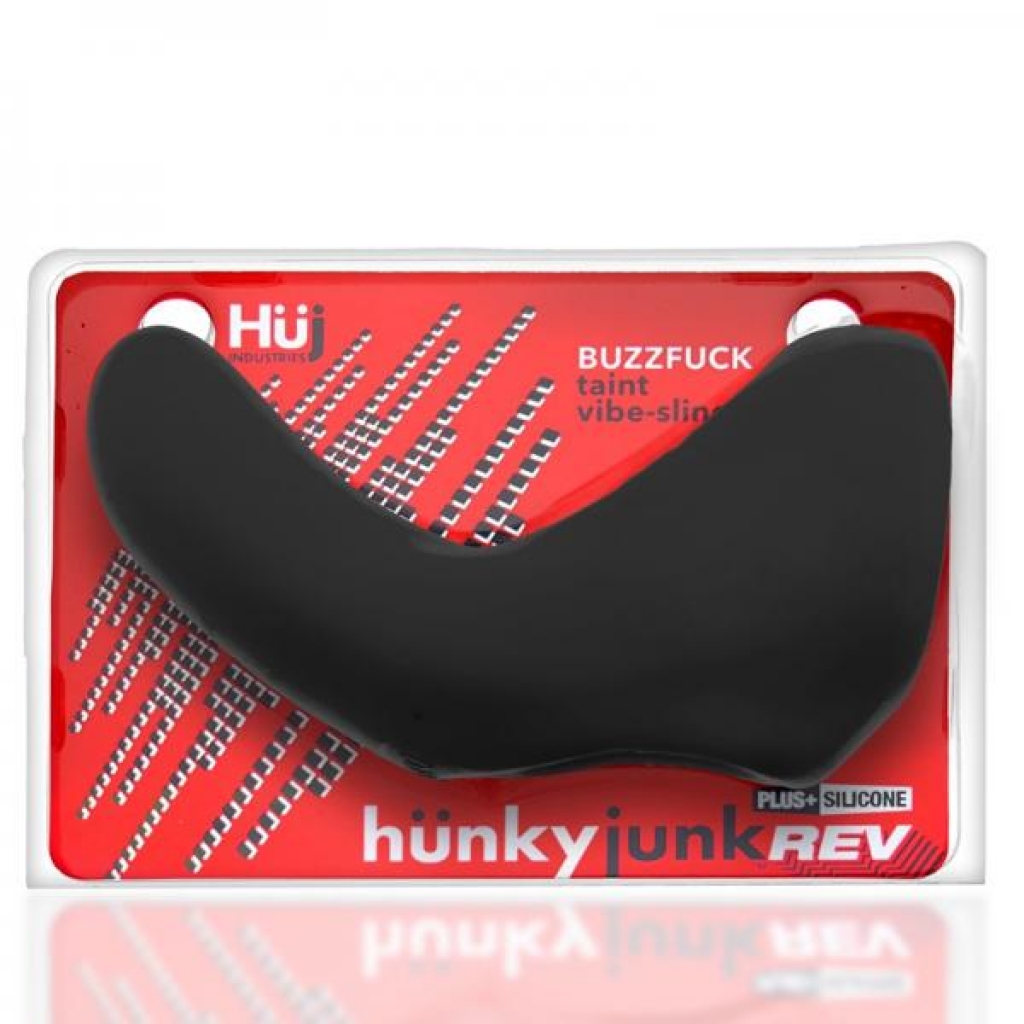 Hunkyjunk Buzzfuck Cock & Ball Sling With Taint Vibrator Tar Ice - Mens Cock & Ball Gear