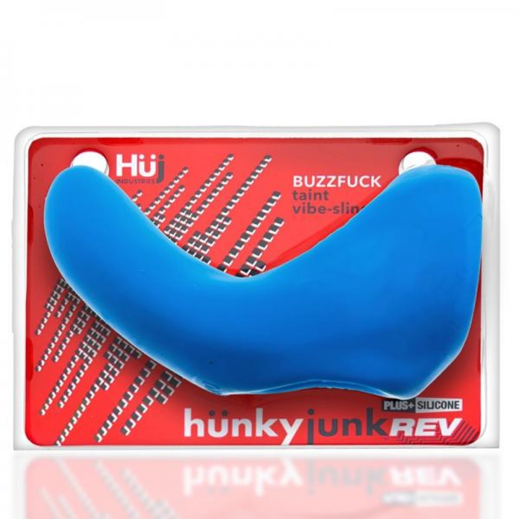 Hunkyjunk Buzzfuck Cock & Ball Sling With Taint Vibrator Teal Ice - Mens Cock & Ball Gear