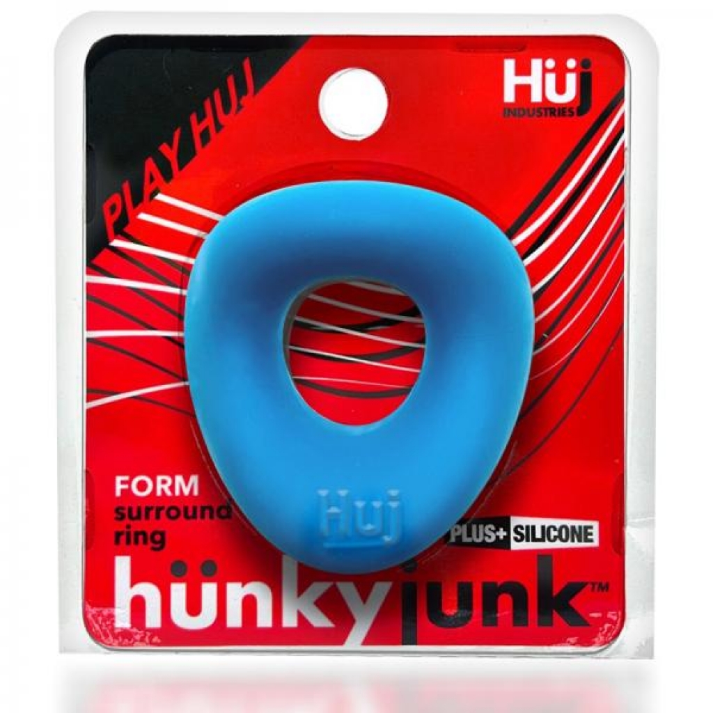 Hunkyjunk Form Surround Cockring Teal Ice - Couples Vibrating Penis Rings