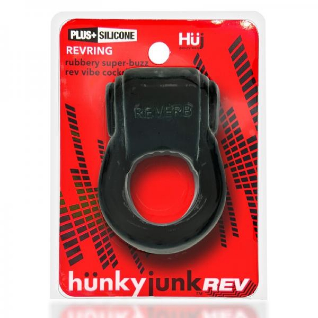 Hunkyjunk Revring Cockring With Bullet Vibrator Tar Ice - Bullet Vibrators