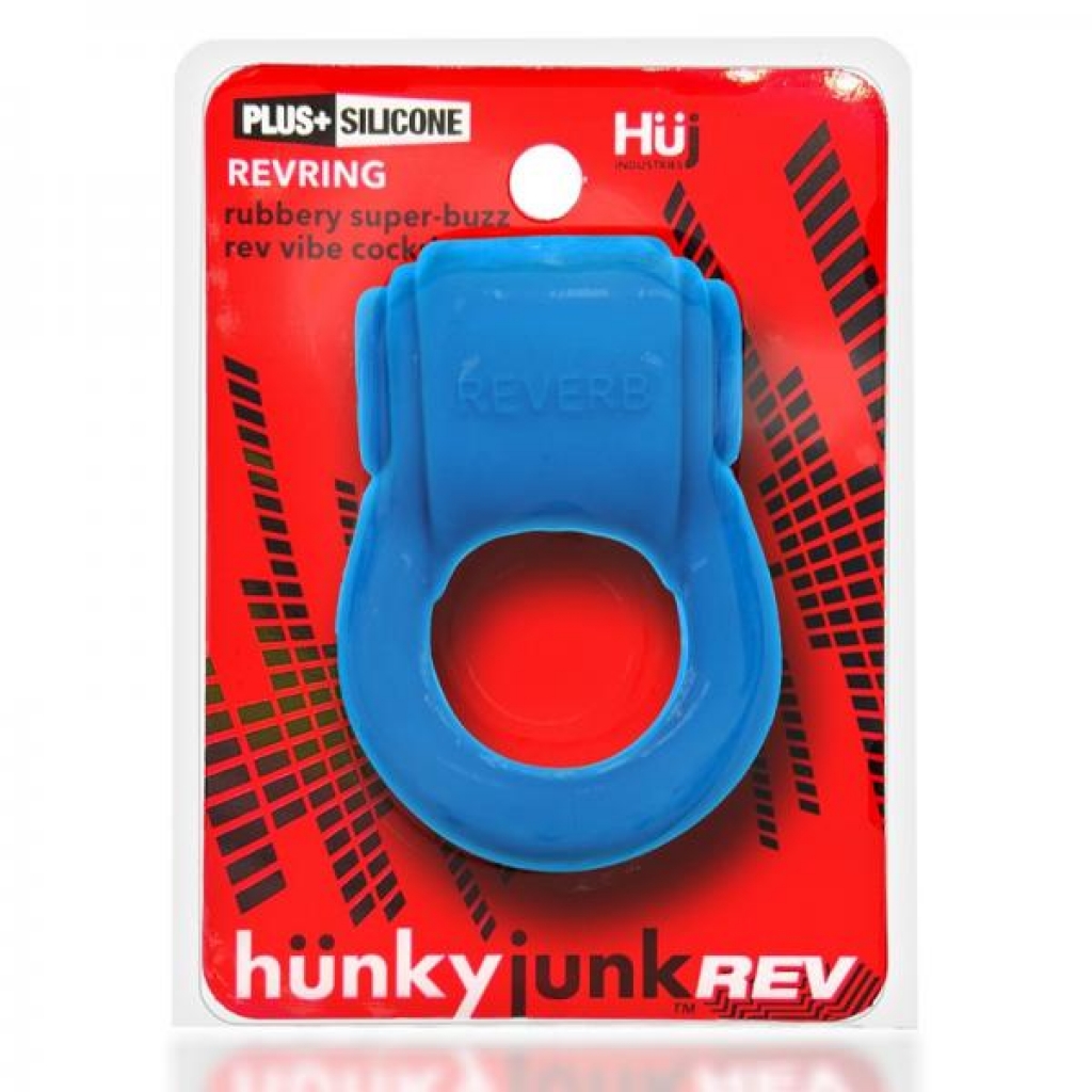 Hunkyjunk Revring Cockring With Bullet Vibrator Teal Ice - Bullet Vibrators