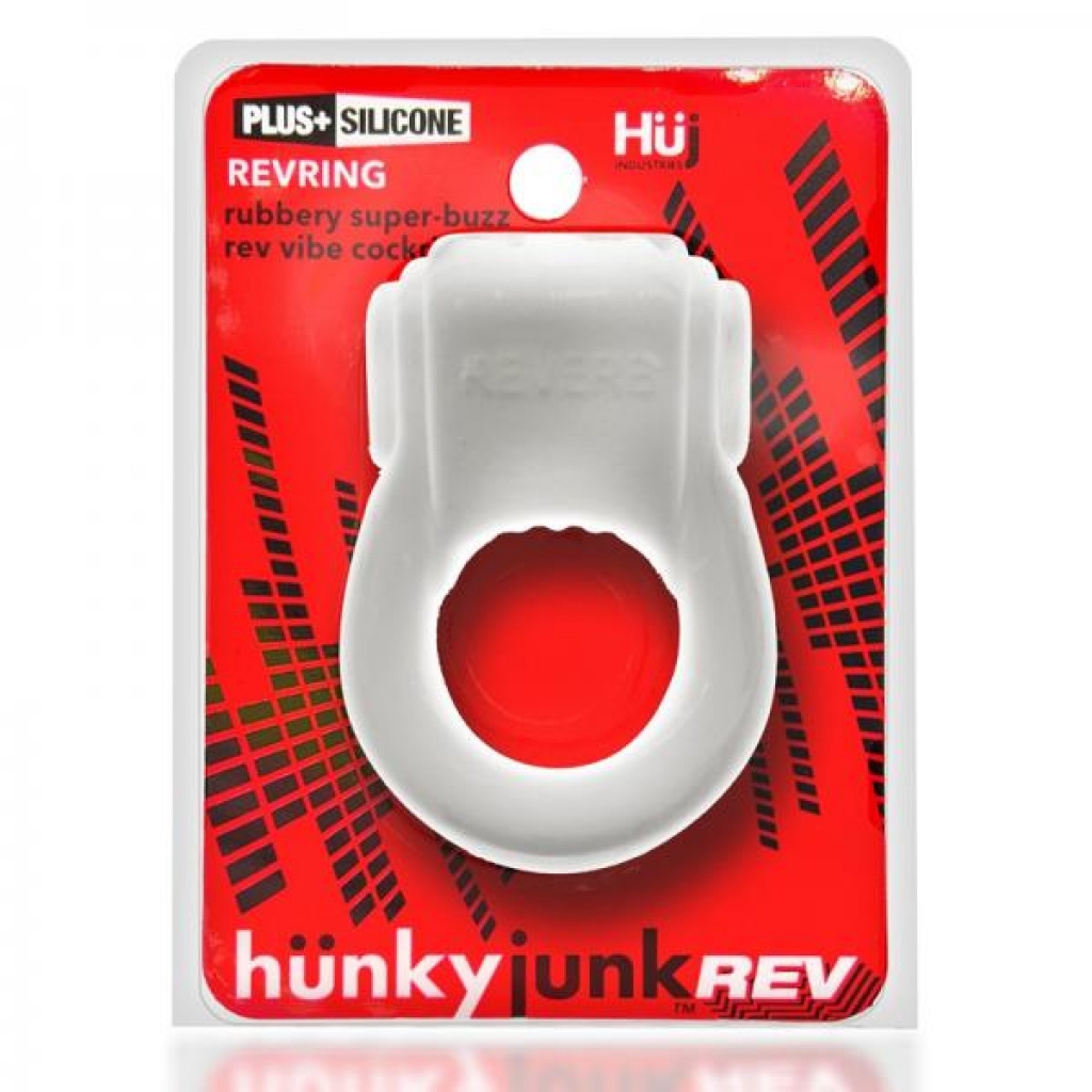 Hunkyjunk Revring Cockring With Bullet Vibrator White Ice - Bullet Vibrators