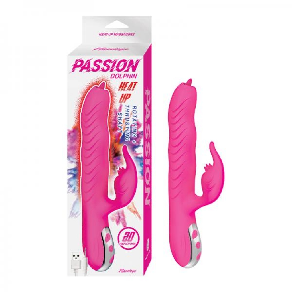 Passion Dolphin Heat Up Dual Stimulator Pink - Rabbit Vibrators