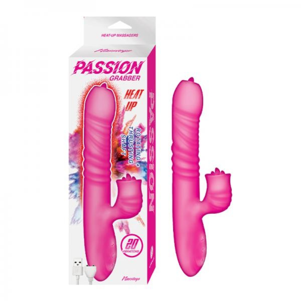 Passion Grabber Heat Up Dual Stimulator Pink - Rabbit Vibrators