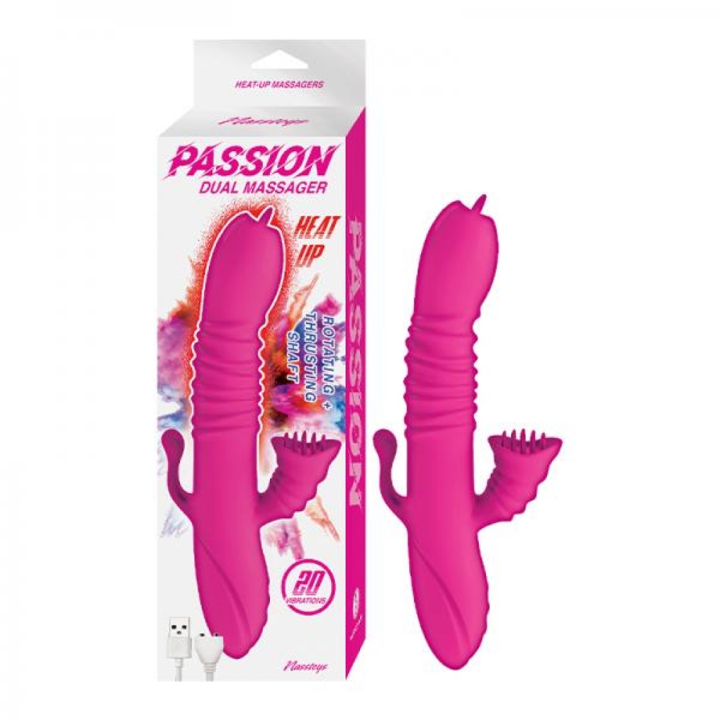 Passion Dual Massager Heat Up Dual Stimulator Pink - Rabbit Vibrators