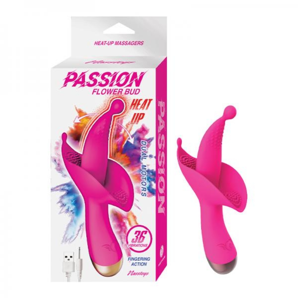 Passion Flower Bud Heat Up Dual Stimulator Pink - Rabbit Vibrators