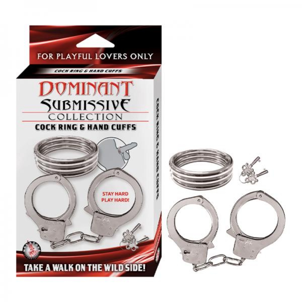 Nasstoys Dominant Submissive Collection Cockring & Handcuffs Set - Handcuffs