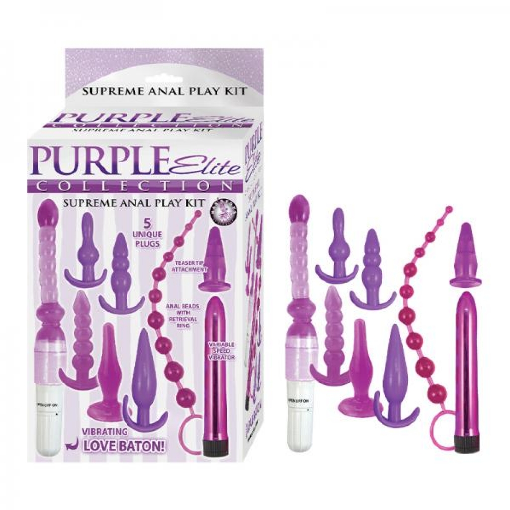 Purple Elite Collection Supreme Anal Play Kit Purple - Huge Anal Plugs
