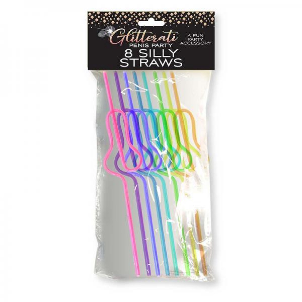 Glitterati Penis Party Silly Straws 8-pack - Serving Ware