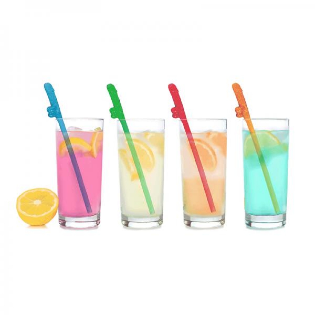 Super Fun Penis Party Straws 8-pack Multicolor - Serving Ware
