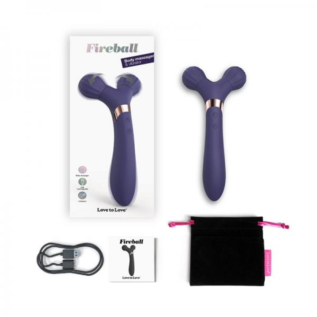 Love To Love Fireball Rechargeable Dual Ended Silicone Body Massager & Vibrator Midnight Indigo - Body Massagers