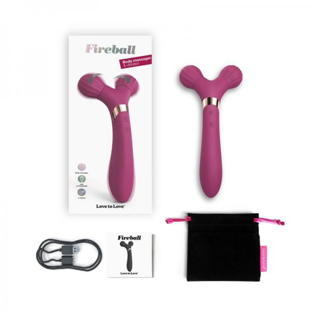 Love To Love Fireball Rechargeable Dual Ended Silicone Body Massager & Vibrator Plum Star - Body Massagers