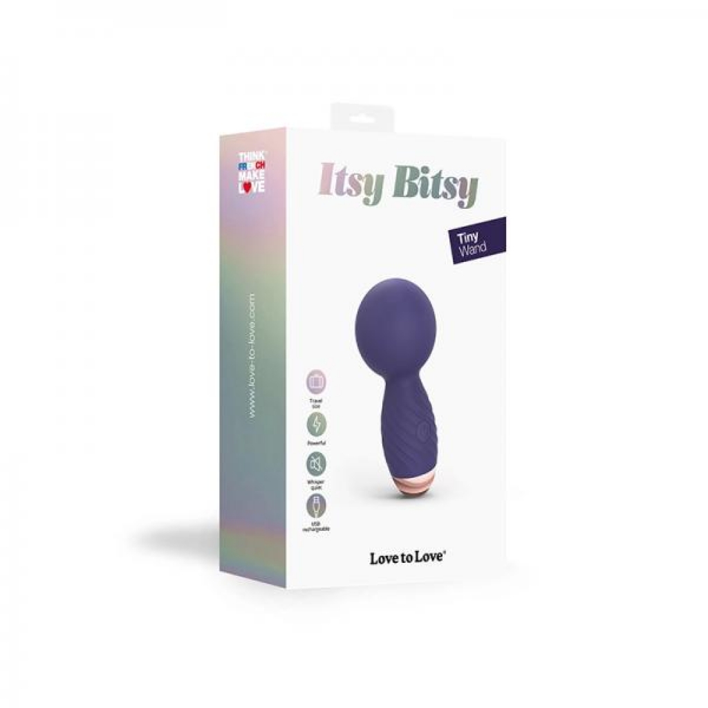 Love To Love Itsy Bitsy Rechargeable Silicone Mini Wand Vibrator Midnight Indigo - Palm Size Massagers