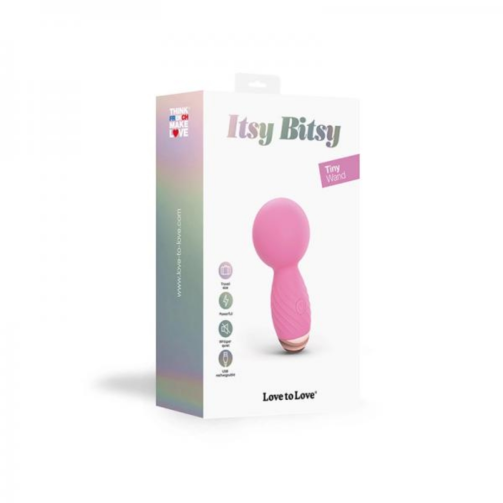 Love To Love Itsy Bitsy Rechargeable Silicone Mini Wand Vibrator Pink Passion - Palm Size Massagers