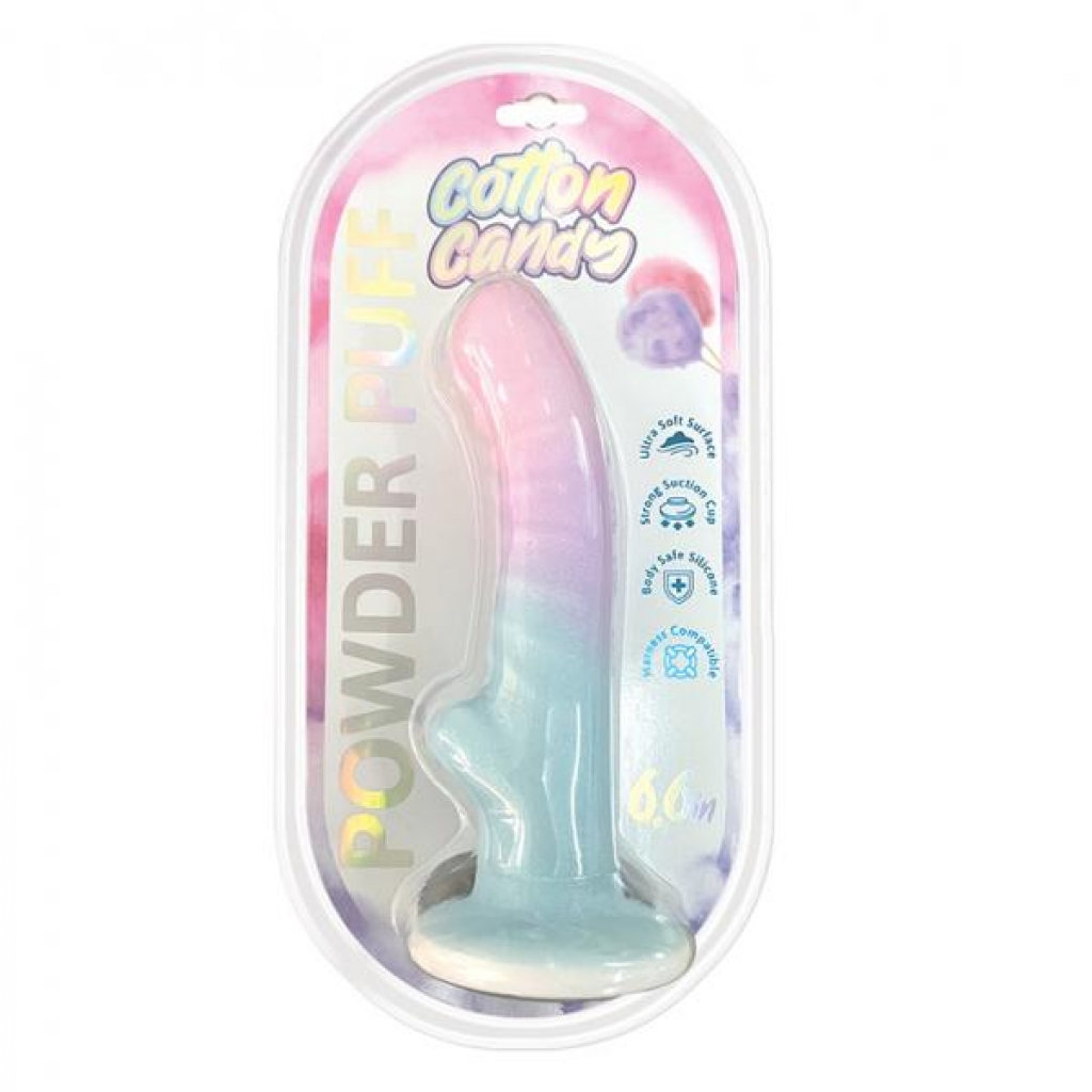 Cotton Candy Powder Puff 6.6 In. Silicone/tpe Dildo - Realistic Dildos & Dongs