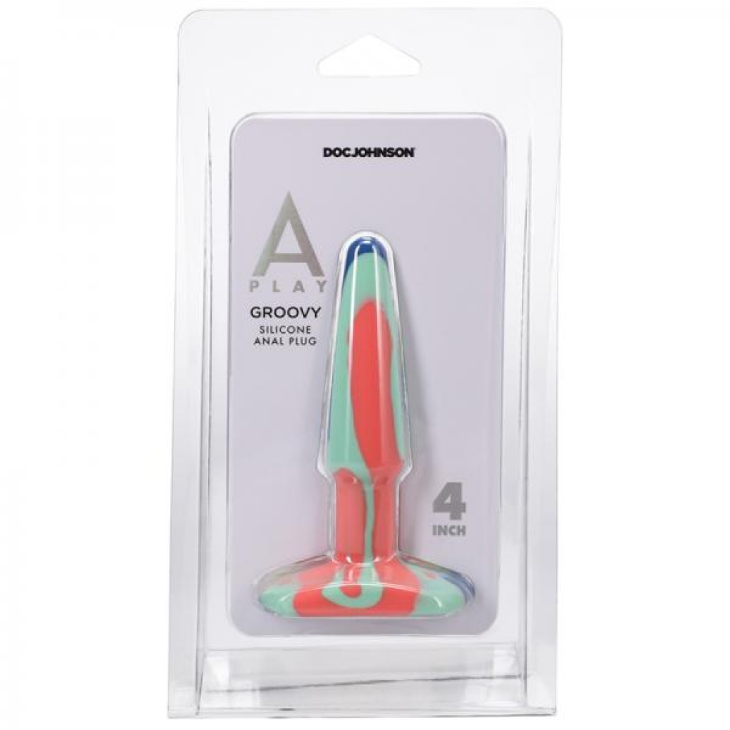 A-play Groovy 4 In. Silicone Anal Plug Sunrise - Anal Plugs