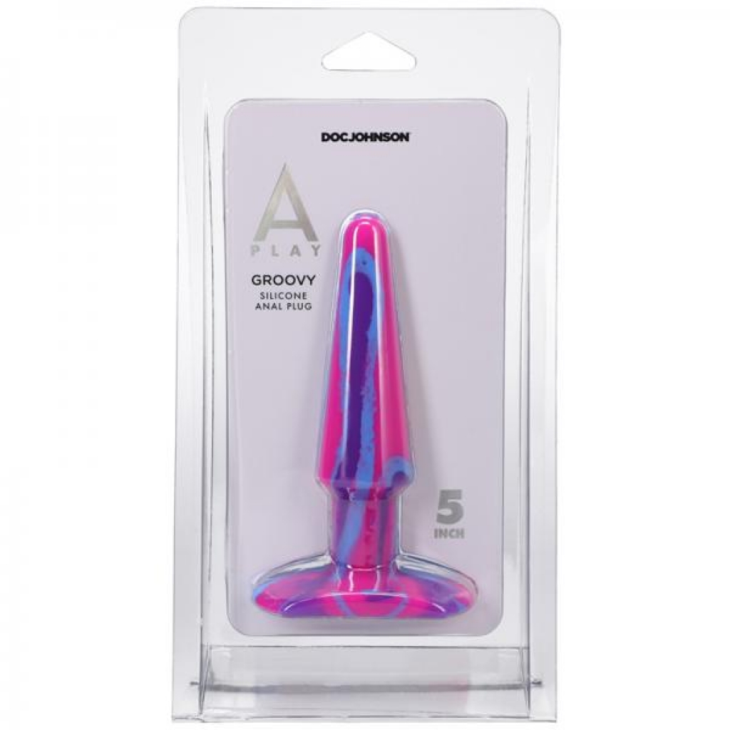 A-play Groovy 5 In. Silicone Anal Plug Berry - Anal Plugs