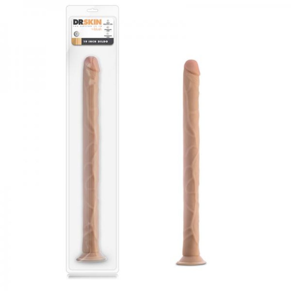 Blush Dr. Skin 19 In. Dildo With Suction Cup Beige - Extreme Dildos