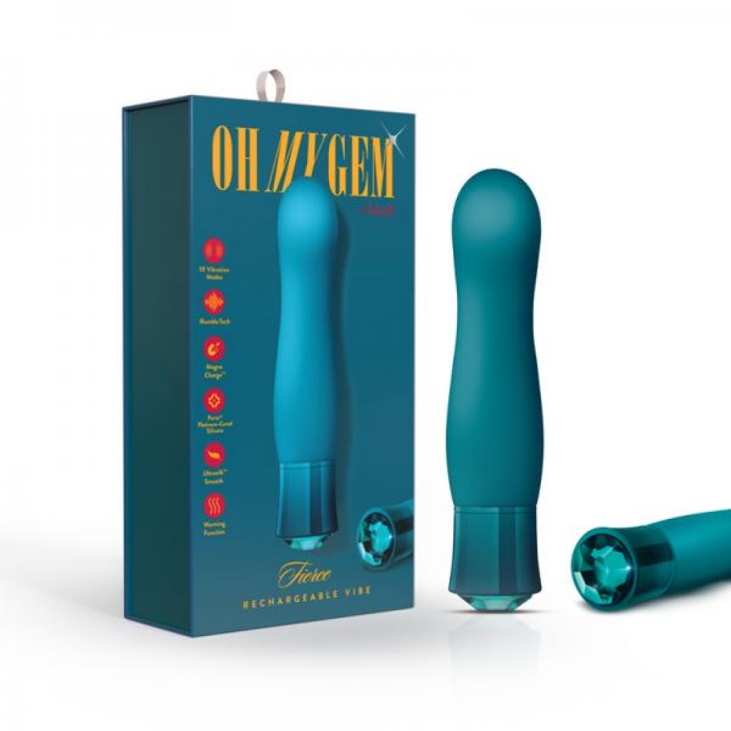 Blush Oh My Gem Fierce Rechargeable Warming Silicone G-spot Vibrator Blue Topaz - Luxury