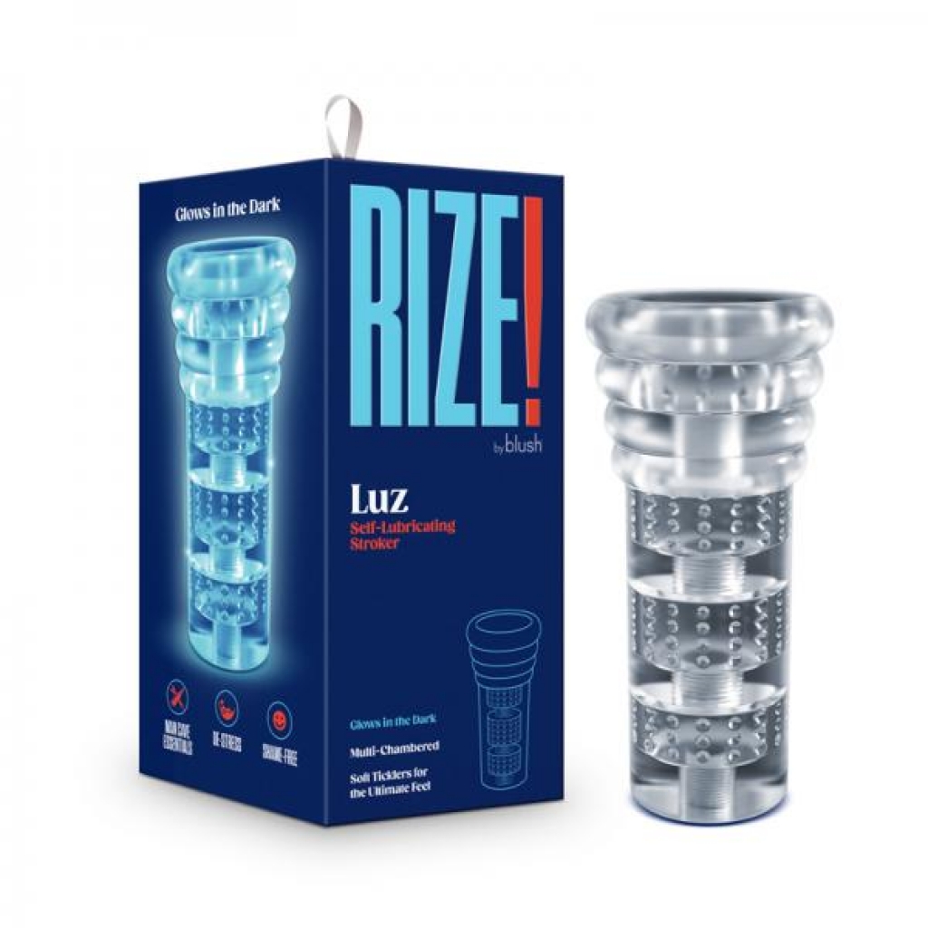 Rize! Luz Glow In The Dark Self-lubricating Stroker Clear - Masturbation Sleeves