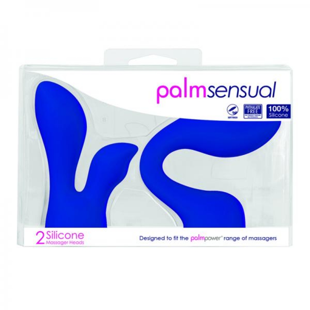 Palmpower Palmsensual Attachments 2-piece Silicone Massager Heads Blue - G-Spot Vibrators