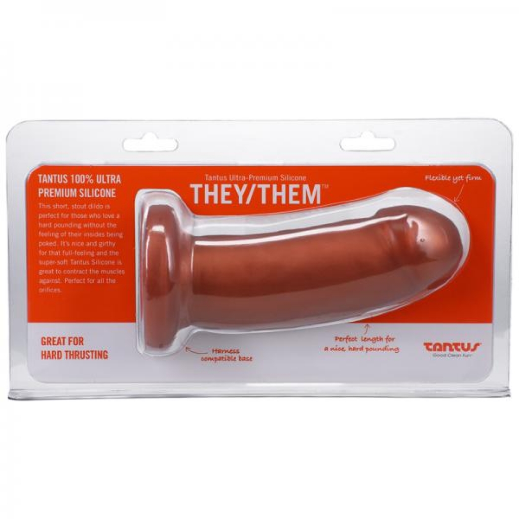 Tantus They/them 5.5 In. Dildo Soft Copper - Realistic Dildos & Dongs