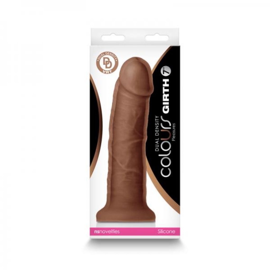 Colours Dual Density Girth 7 In. Dildo Brown - Realistic Dildos & Dongs