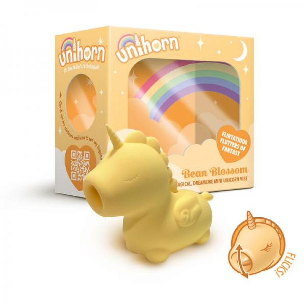 Unihorn Bean Blossom Flicking Vibrator Yellow - Clit Suckers & Oral Suction