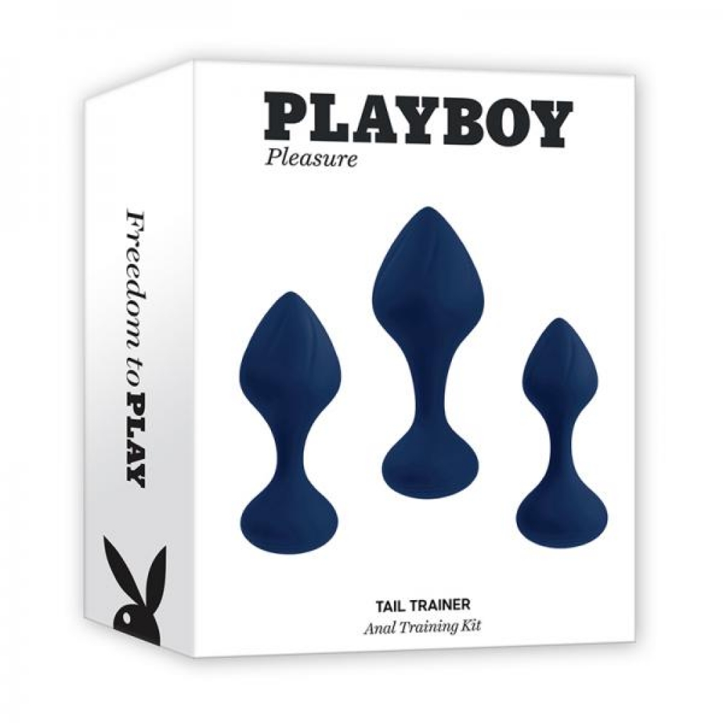 Playboy Tail Trainer 3-piece Silicone Anal Training Kit Navy - Anal Trainer Kits