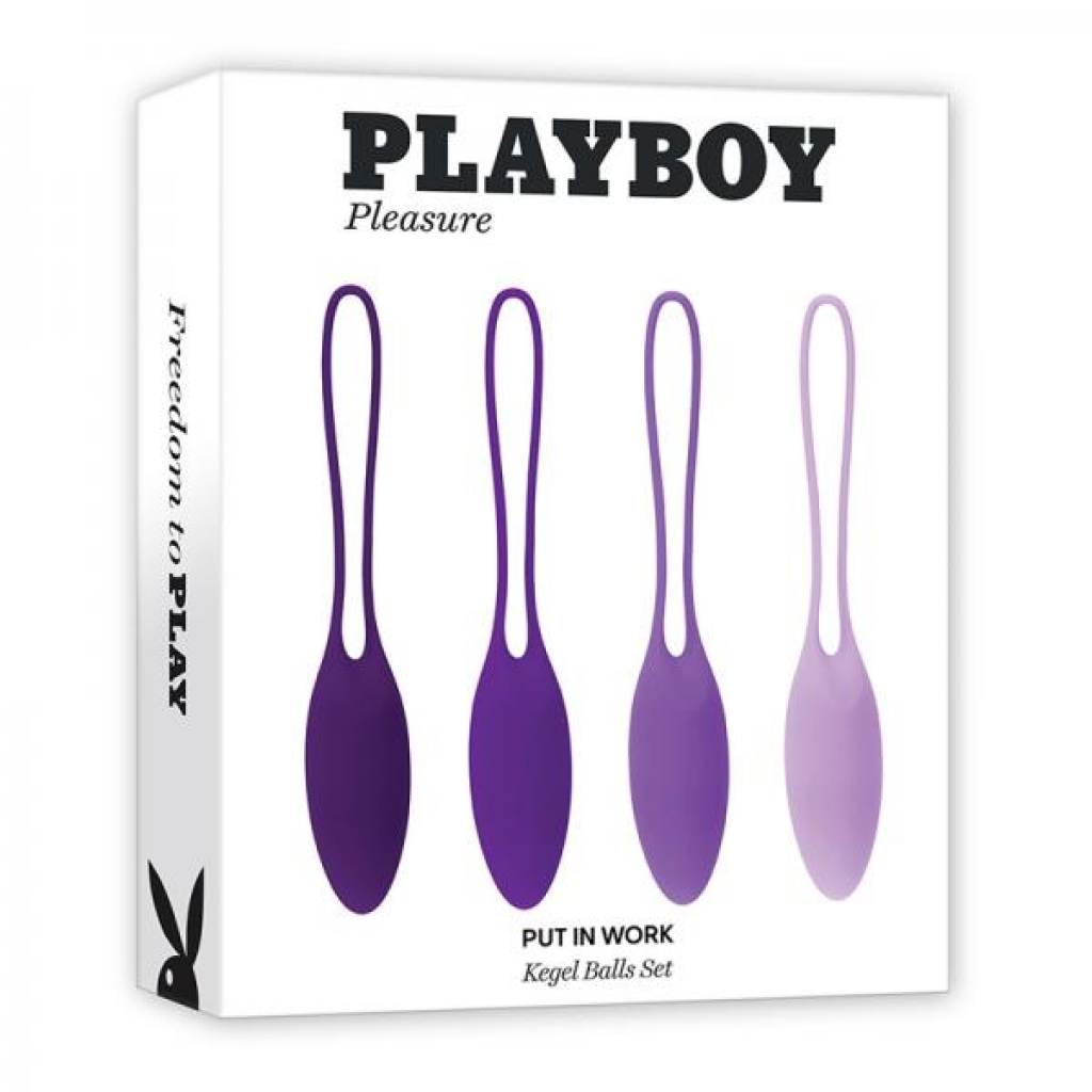 Playboy Put In Work 4-piece Silicone Kegel Balls Set Acai Ombre - Kegel Exercisers
