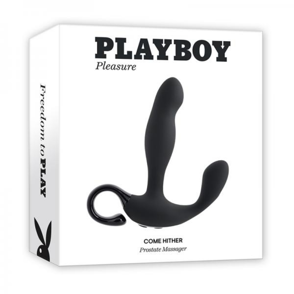 Playboy Come Hither Rechargeable Remote Controlled Silicone Vibrating Prostate Massager Black - Prostate Massagers