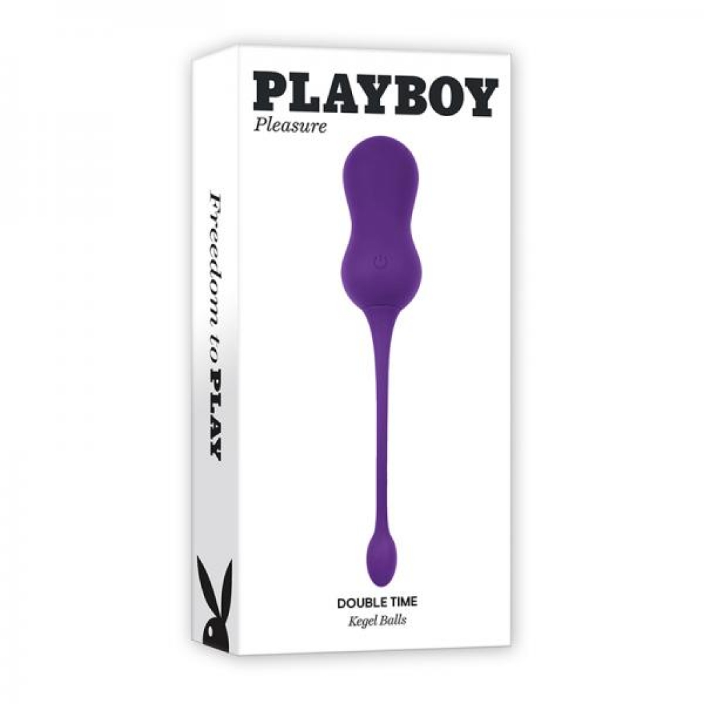 Playboy Double Time Rechargeable Remote Controlled Vibrating Silicone Dual Kegel Balls Acai - Kegel Exercisers