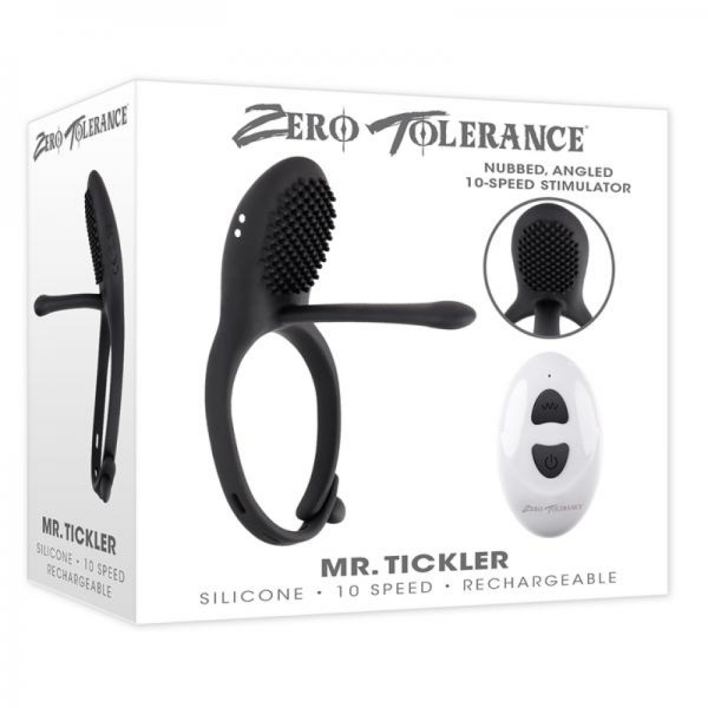Zero Tolerance Mr. Tickler Rechargeable Remote Controlled Stimulating Adjustable Silicone Cockring B - Couples Vibrating Penis Rings