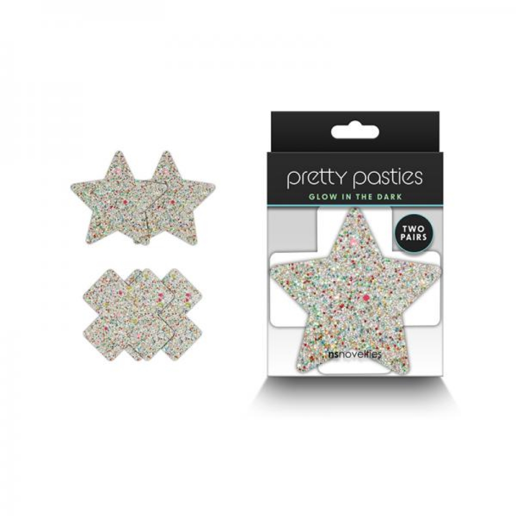 Pretty Pasties Star & Cross Glow 2 Pair - Pasties, Tattoos & Accessories