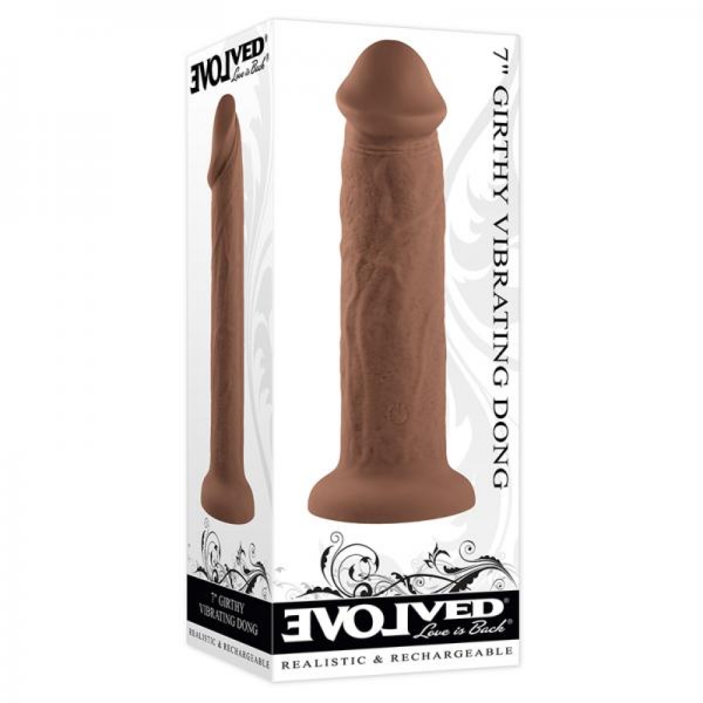 Evolved Girthy Rechargeable Vibrating 7 In. Silicone Dildo - Realistic Dildos & Dongs