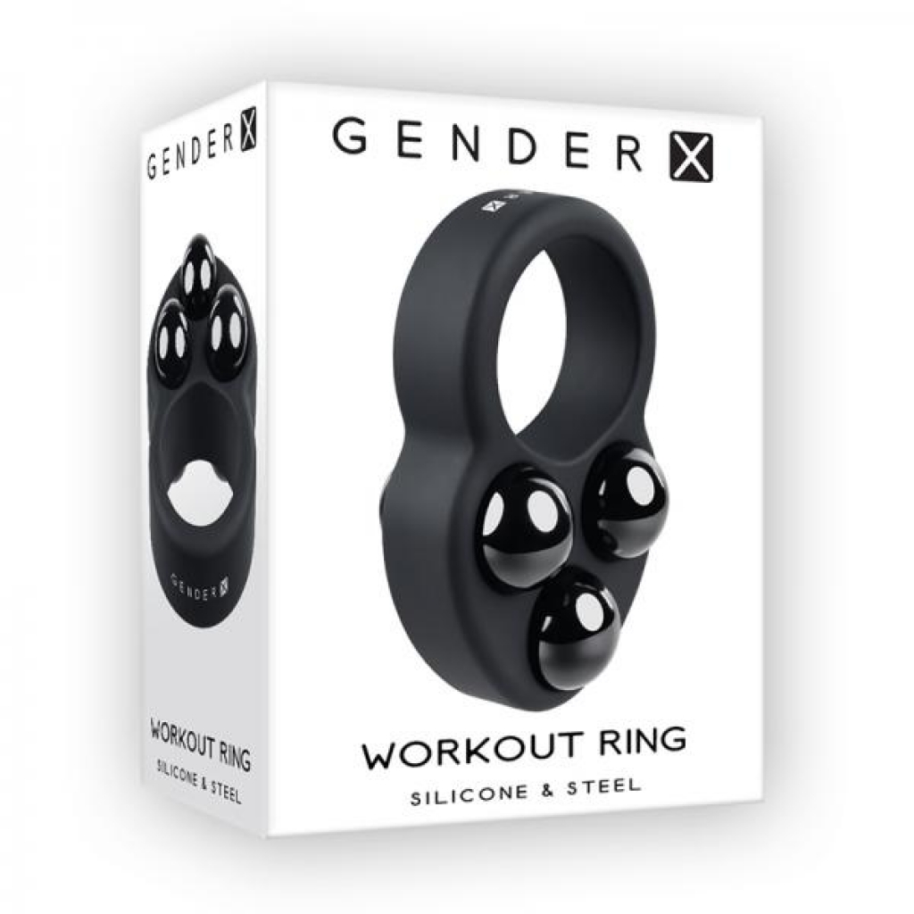 Gender X Workout Ring Weighted Silicone Training Cockring Black - Couples Vibrating Penis Rings