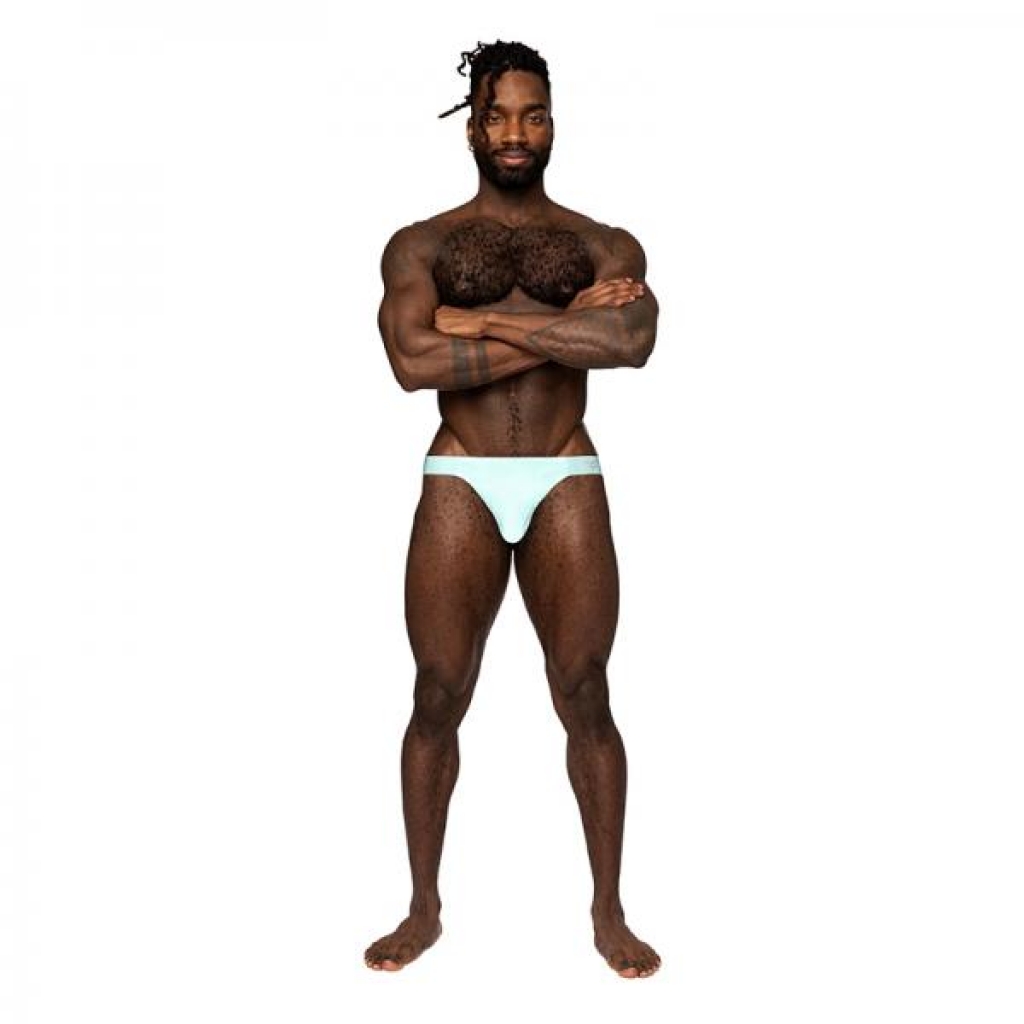 Male Power Easy Breezy Thong Sleeve Aqua S/m - Babydolls & Slips