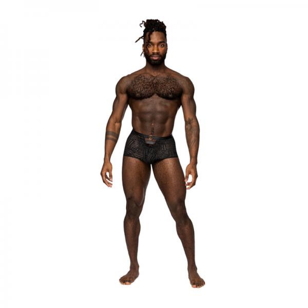 Male Power Rude Awakening Cheeky Cutout Short Black S - Mens Underwear