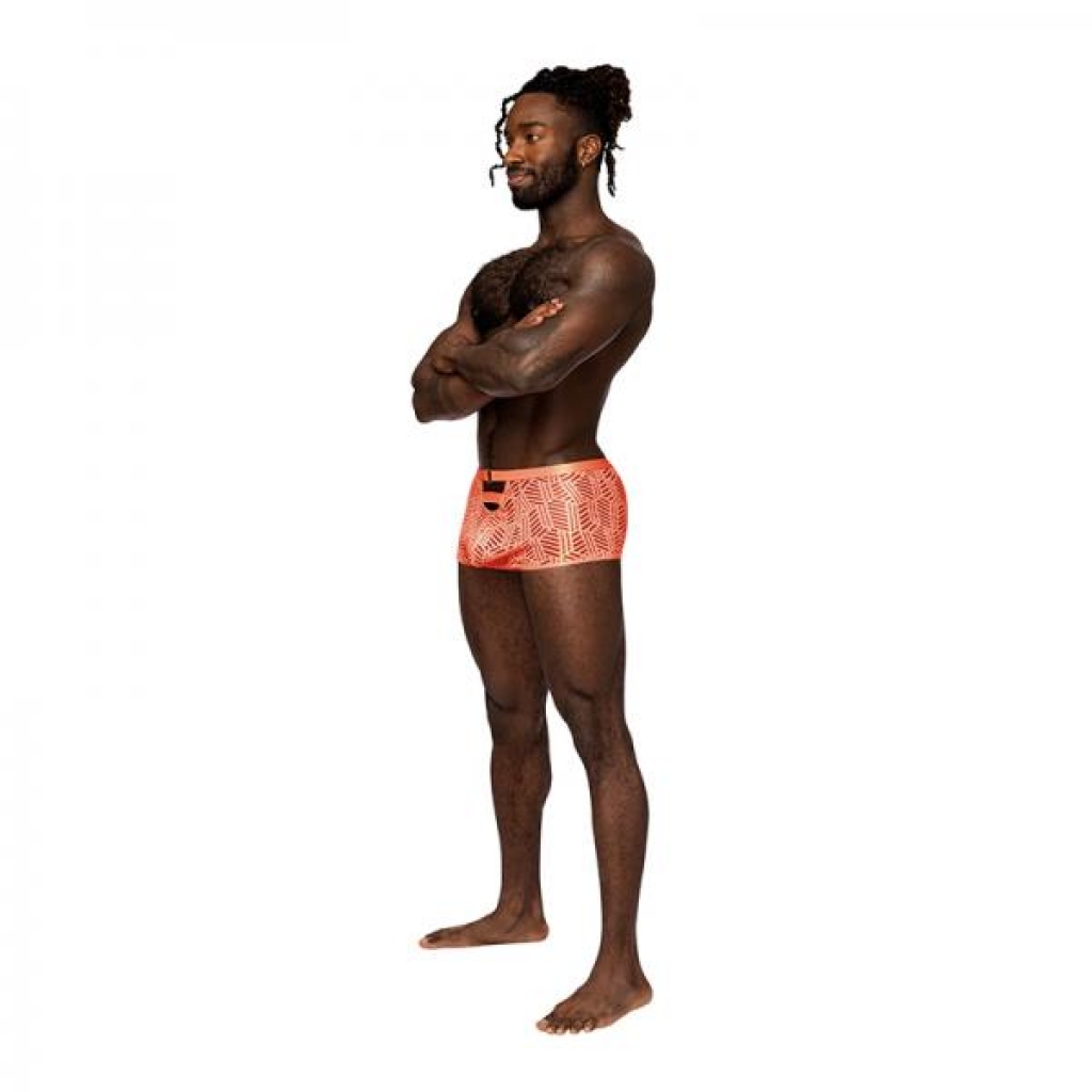 Male Power Rude Awakening Cheeky Cutout Short Neon Orange S - Mens Underwear