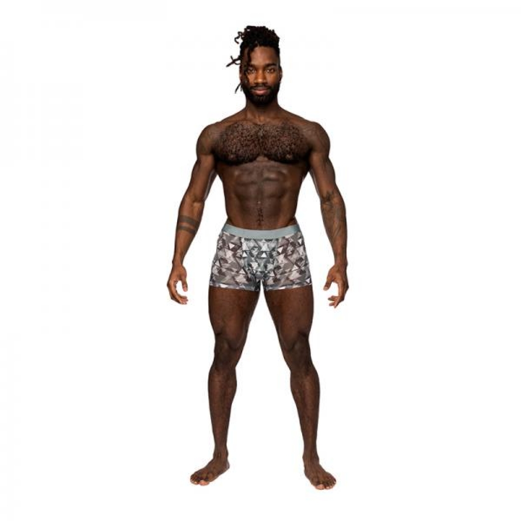 Male Power Sheer Prints Seamless Sheer Short Optical M - Mens Underwear