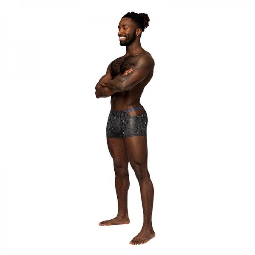 Male Power S'naked Pouch Short Black/blue M - Mens Underwear