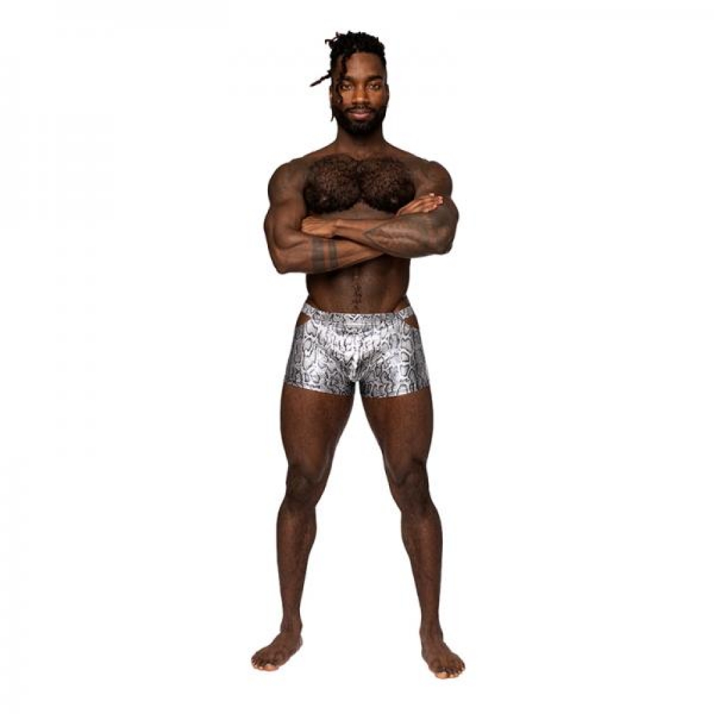 Male Power S'naked Pouch Short Silver/black S - Mens Underwear