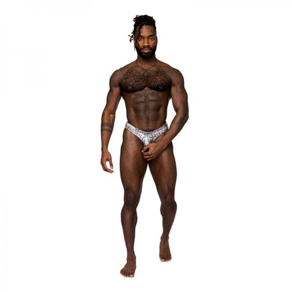 Male Power S'naked Power Sock Silver/black S/m - Mens Underwear