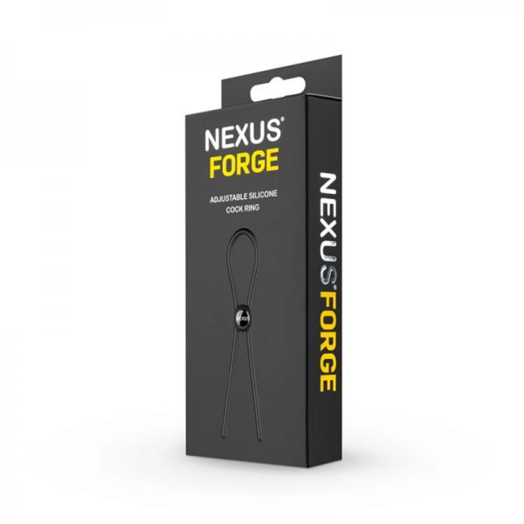 Nexus Forge Adjustable Silicone Lasso Cockring Black - Adjustable & Versatile Penis Rings