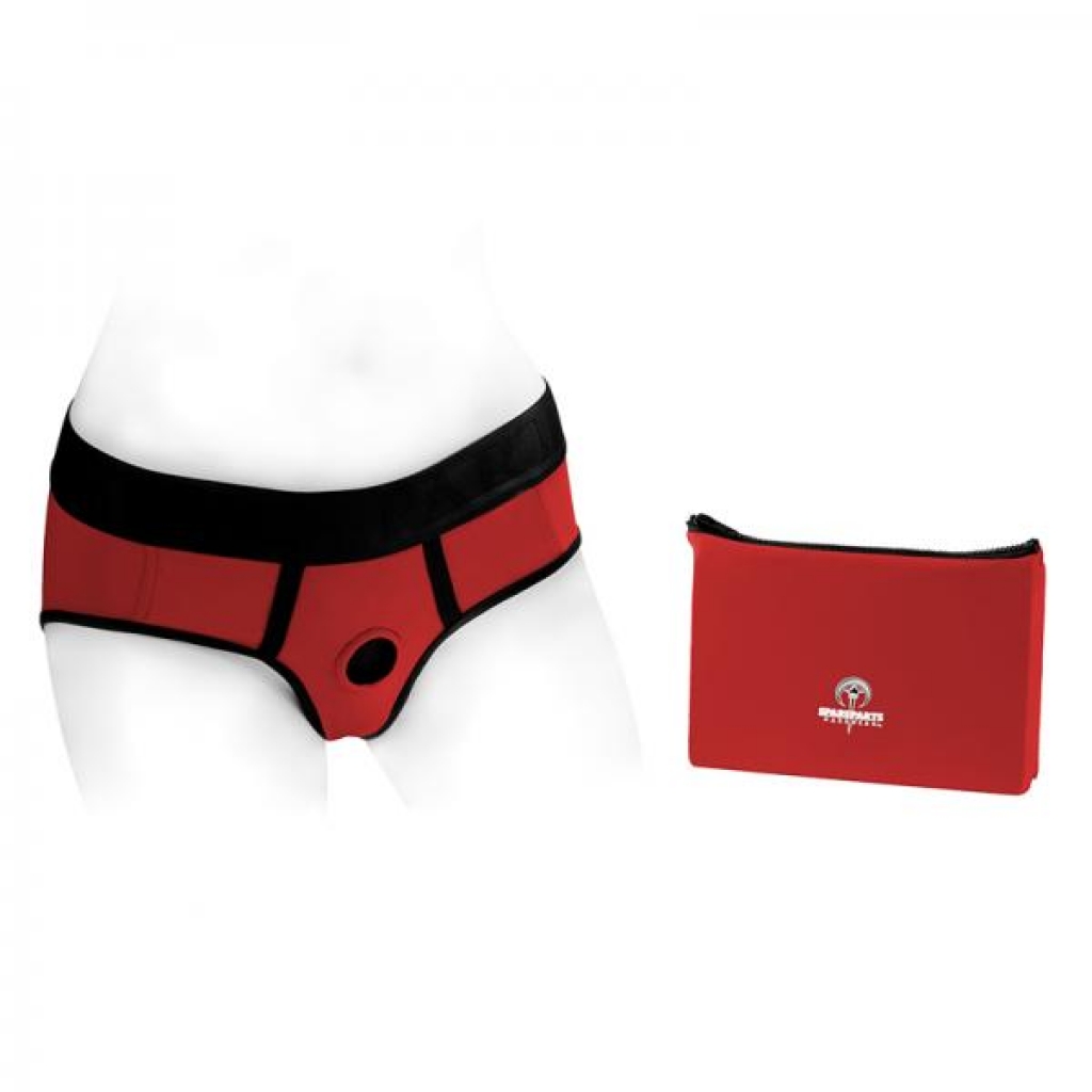 Spareparts Tomboi Nylon Briefs Harness Red/black Size Xxs - Harnesses