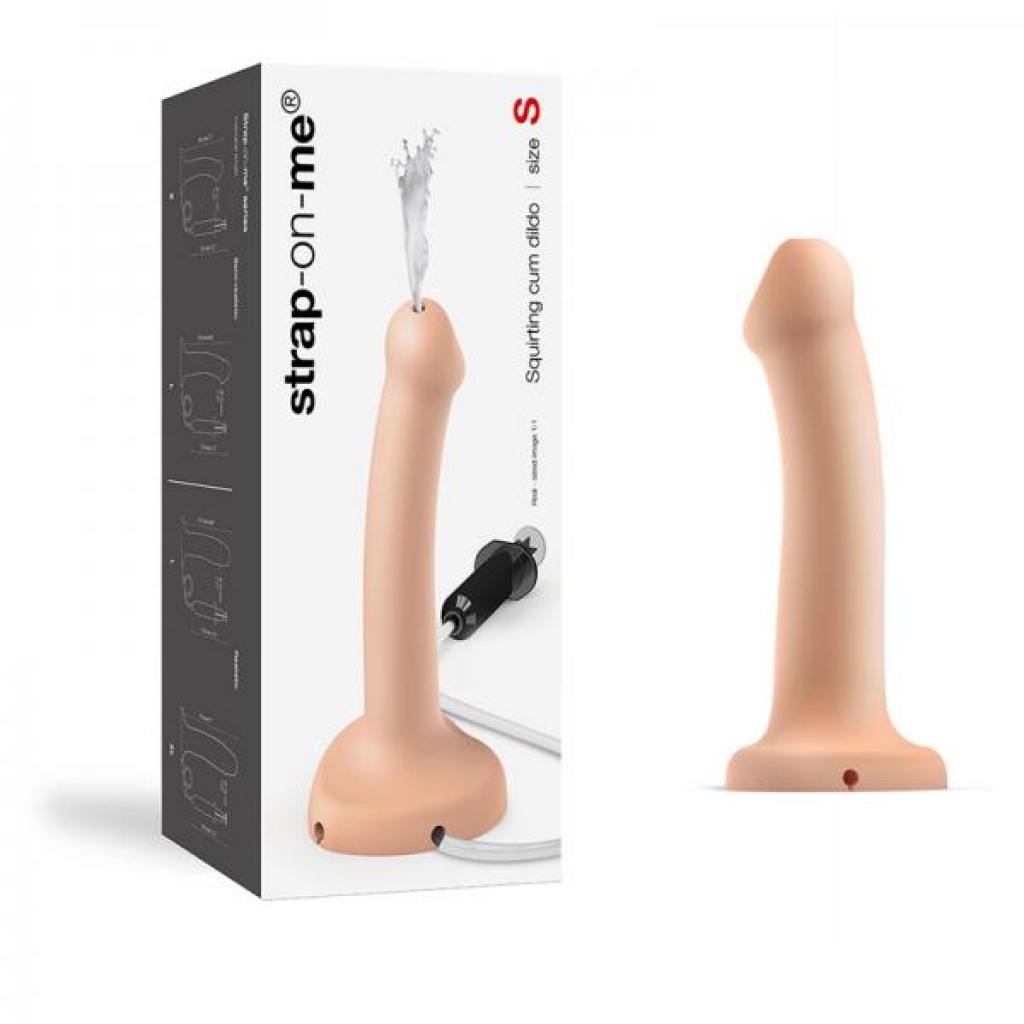 Strap-on-me Squirting Cum Semi-realistic Silicone Dildo Vanilla S (fluid Not Included) - Realistic Dildos & Dongs