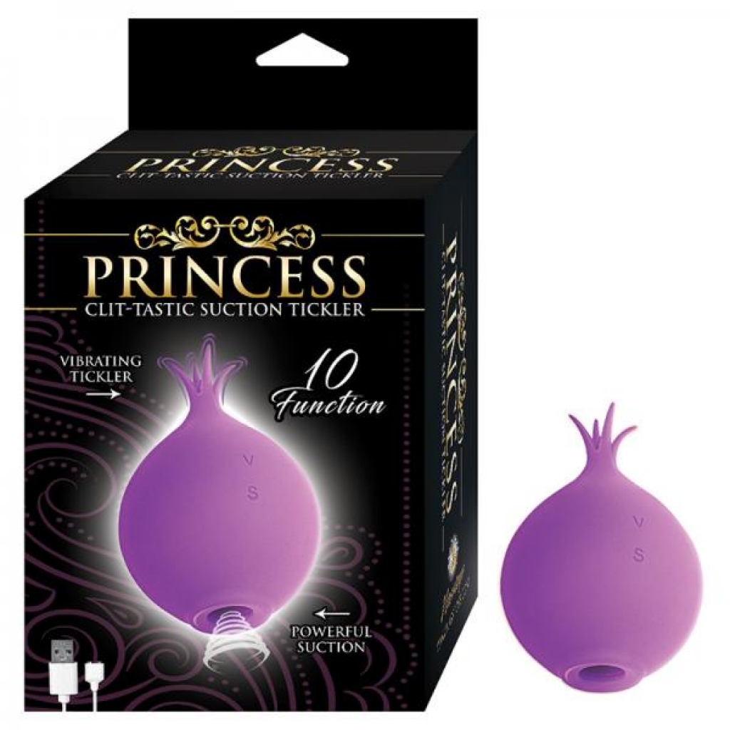 Princess Clit-tastic Suction Tickler Rechargeable Silicone Vibrator Lavender - Clit Suckers & Oral Suction