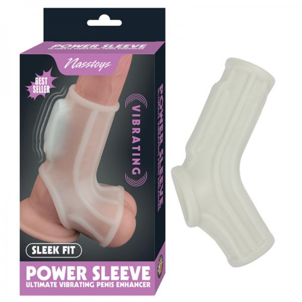 Nasstoys Power Sleeve Sleek Fit Vibrating Penis Enhancer White - Penis Sleeves & Enhancers