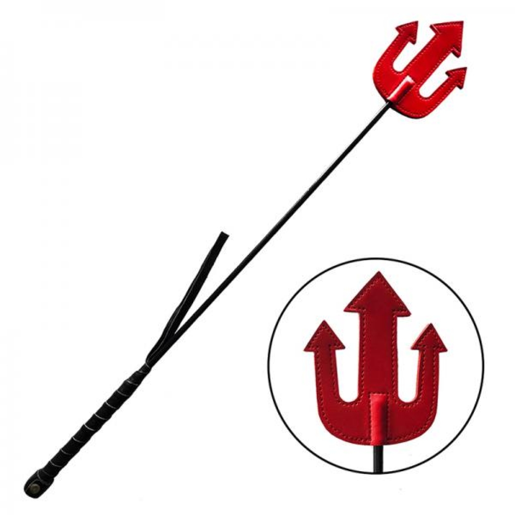 Rouge Leather Devil Riding Crop Red - Crops