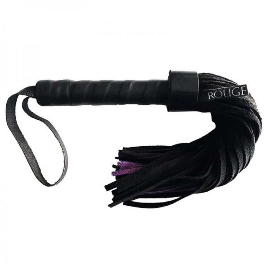 Rouge Short Suede Flogger Leather Handle Black/purple - Floggers